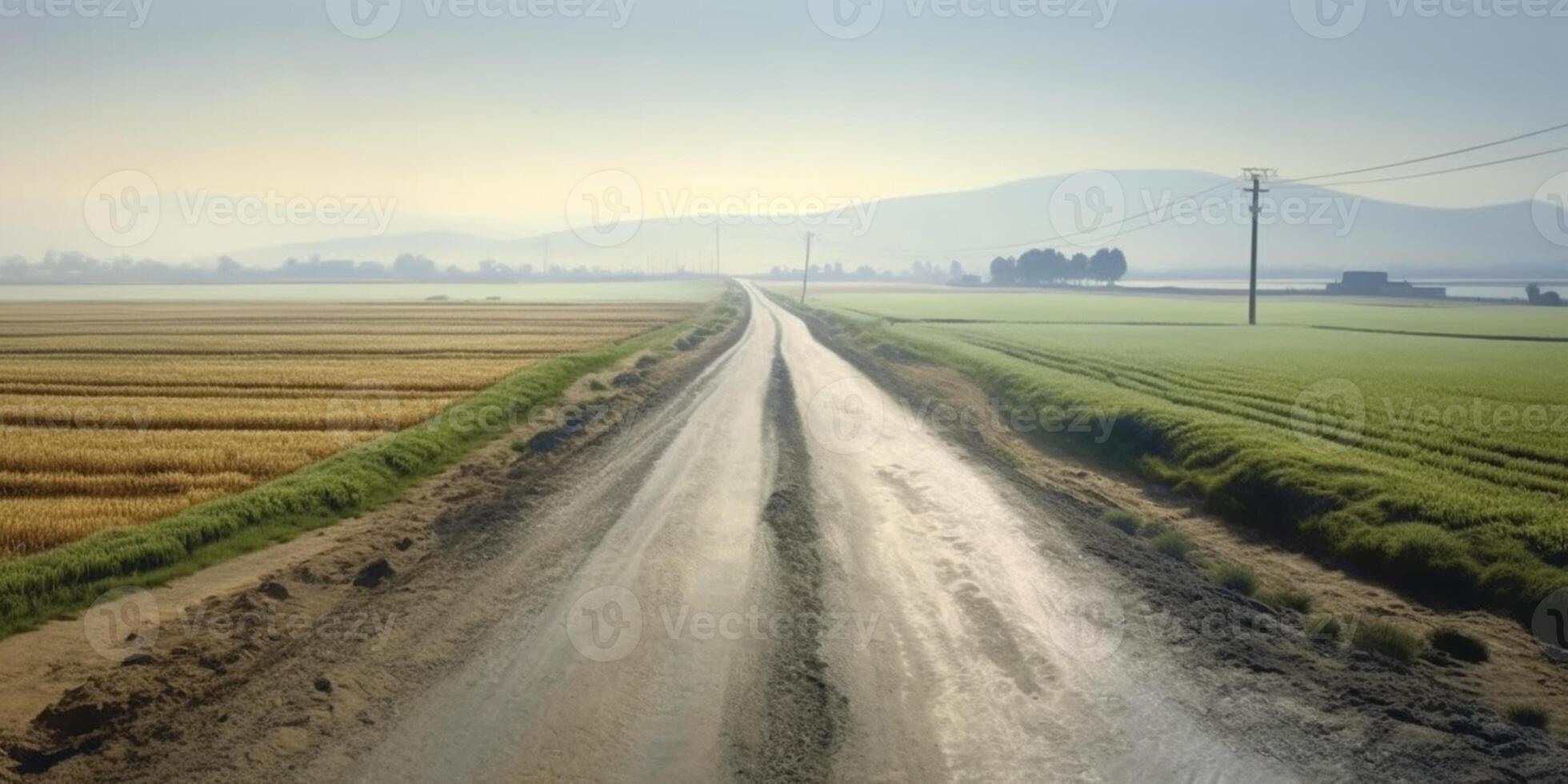 campo riso contouring pendenza e suolo strada sfondo. ai generato foto