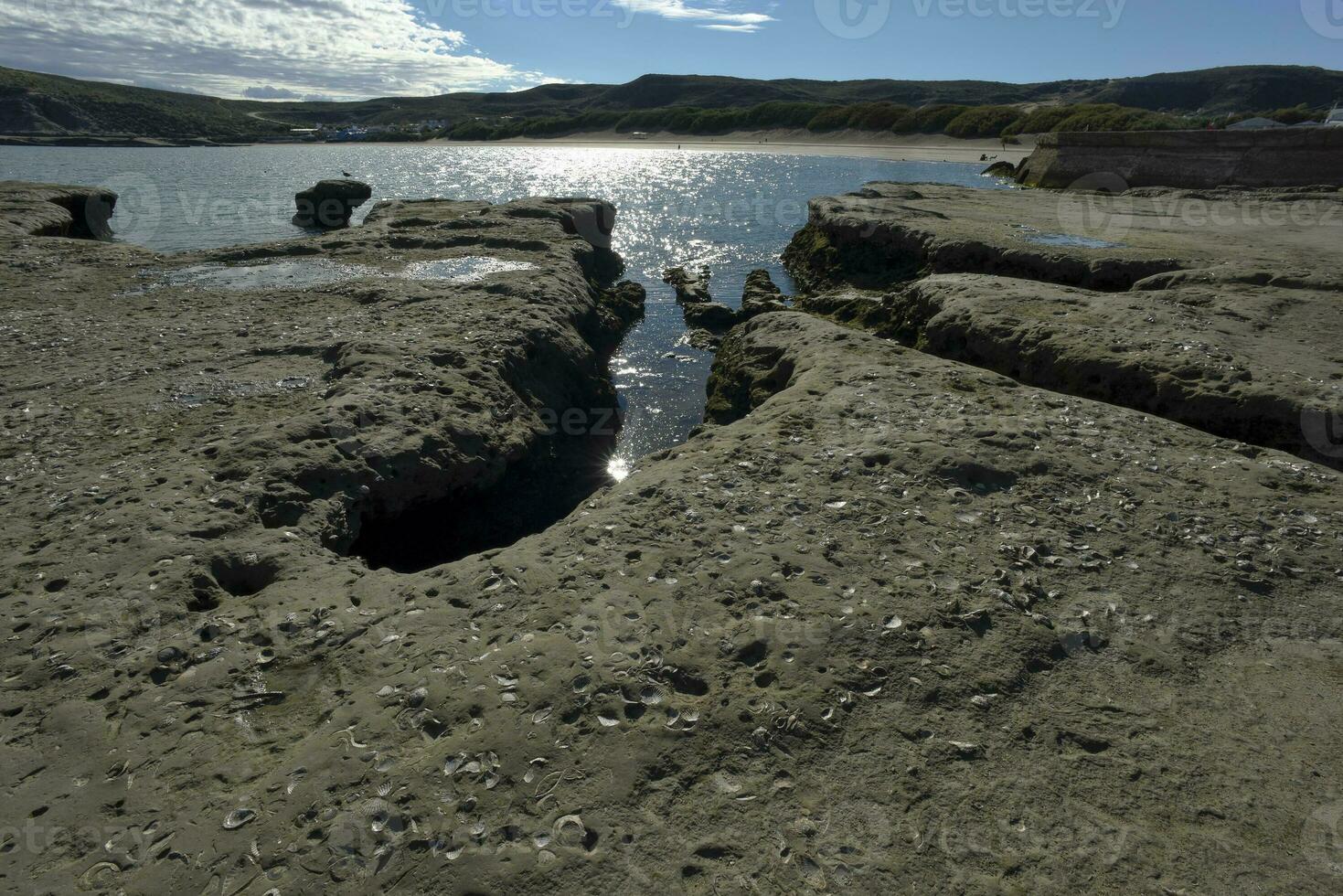 costiero paesaggio con scogliere nel penisola Valdes, mondo eredità luogo, patagonia argentina foto