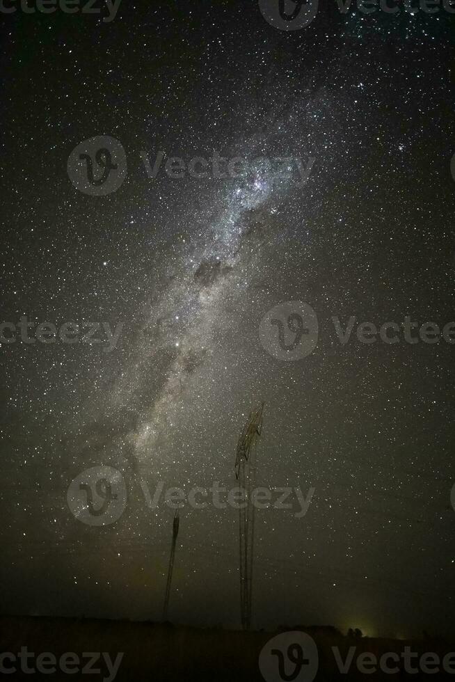 pampa paesaggio fotografato a notte con un' stellato cielo, la pampa Provincia, patagonia , argentina. foto