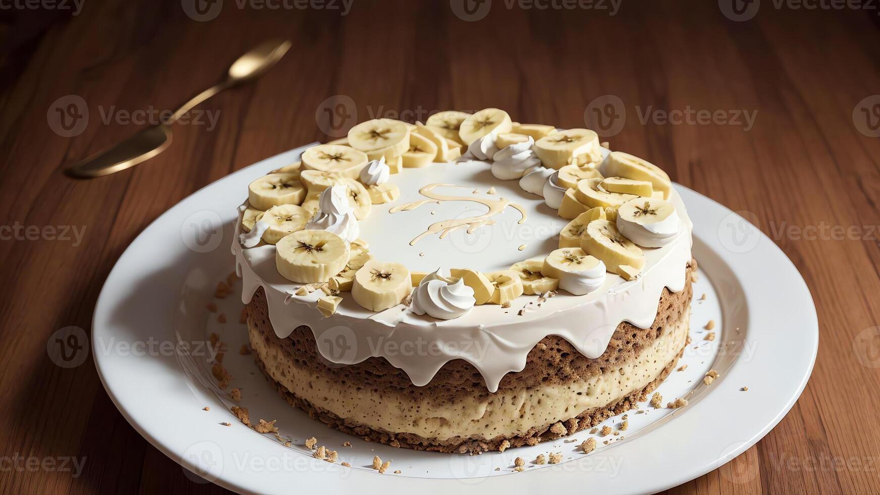 carta perfezione festeggiare nazionale Banana Gli amanti giorno con un' Banana crema rotolo carta arte. ai generato. foto