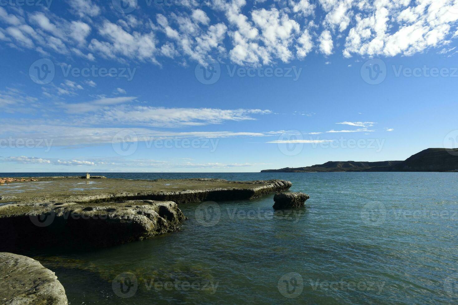 costiero paesaggio con scogliere nel penisola Valdes, mondo eredità luogo, patagonia argentina foto