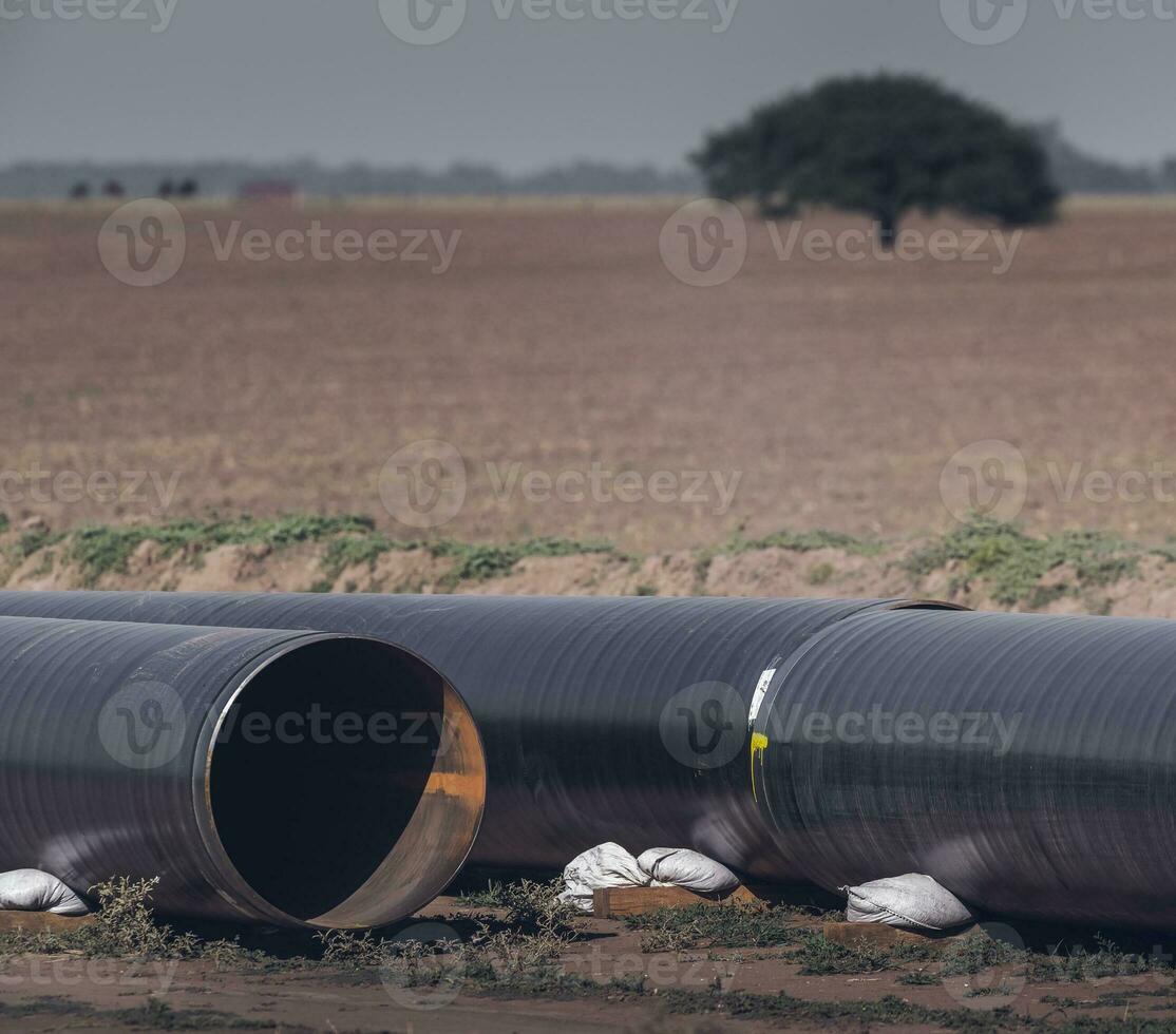 gas tubatura costruzione, la pampa Provincia , patagonia, argentina. foto