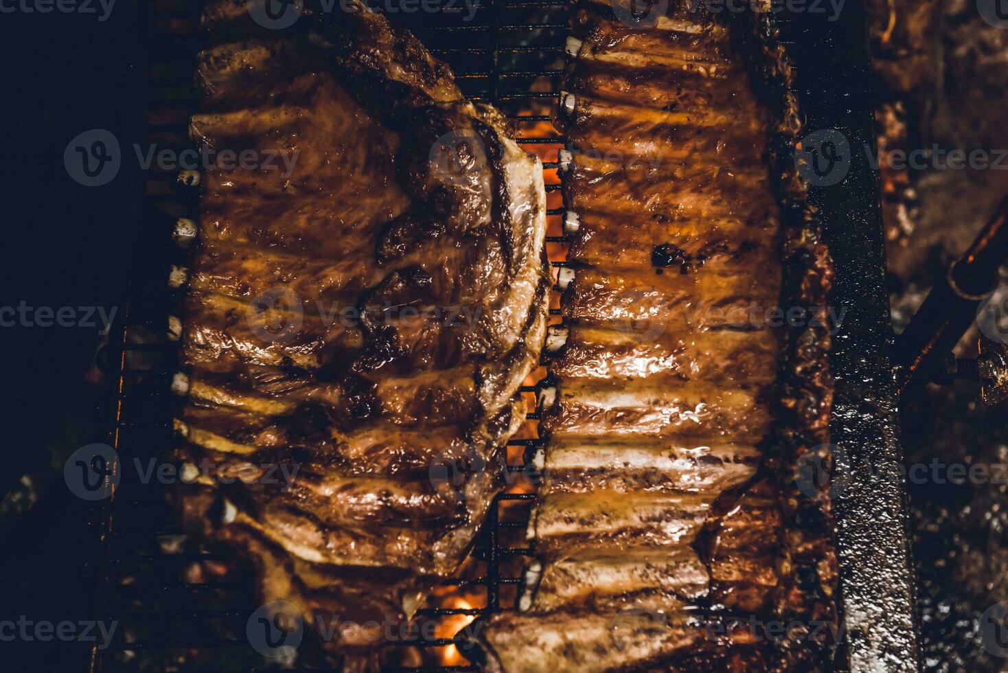 Maiale costolette barbecue , patagonia, argentina foto