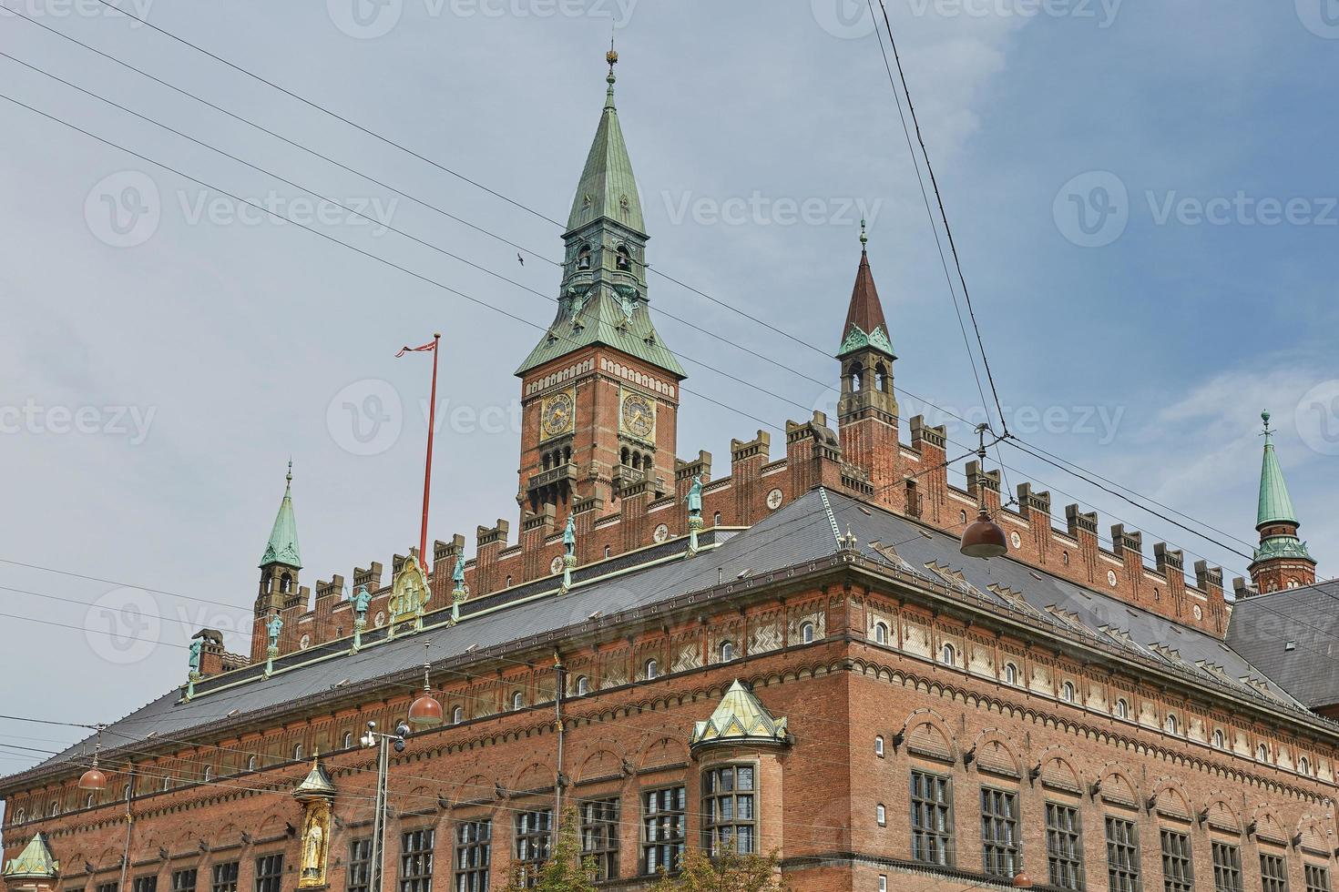 Copenaghen, piazza del municipio e vecchi edifici nel distretto centrale, danimarca foto