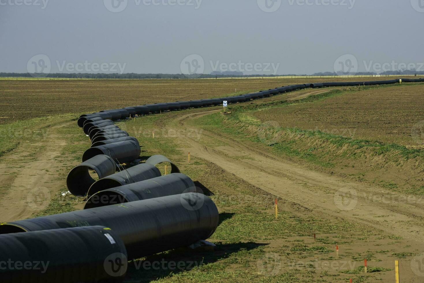 gas tubatura costruzione, la pampa Provincia , patagonia, argentina. foto