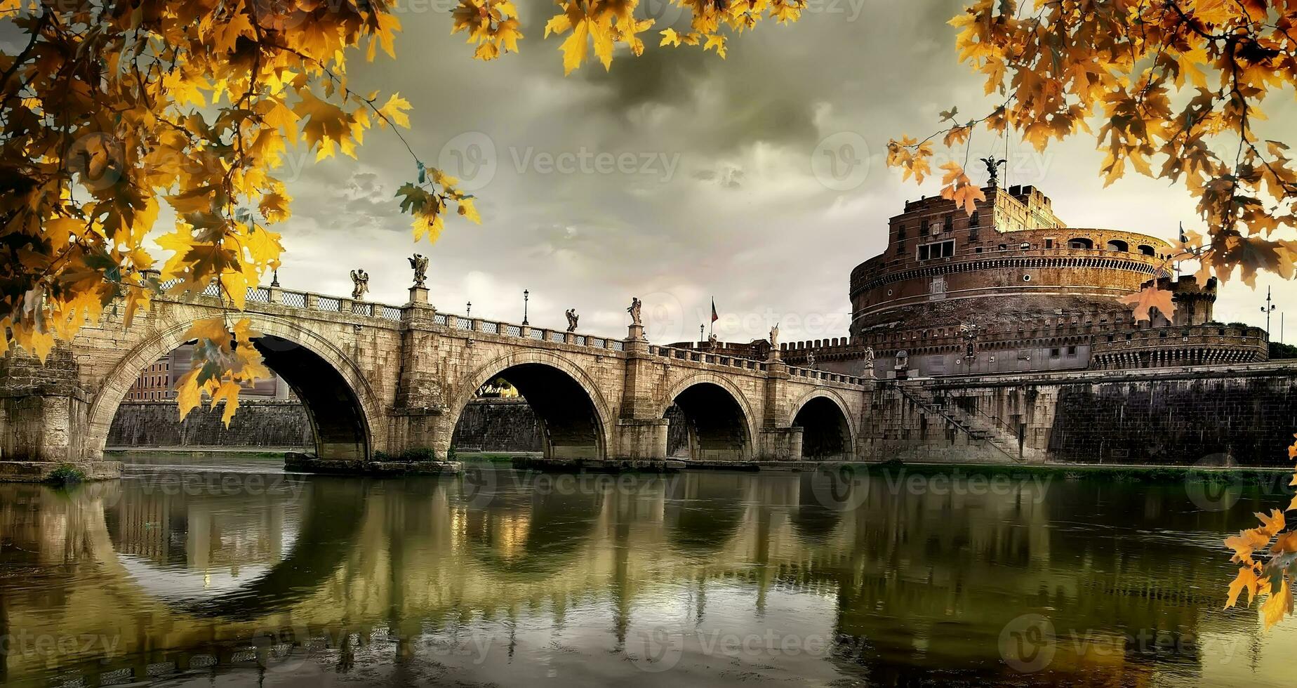 castello e giallo le foglie foto