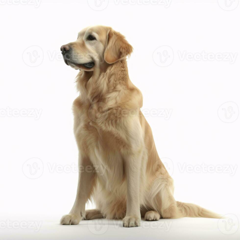 d'oro cane da riporto razza cane isolato su un' luminosa bianca sfondo foto