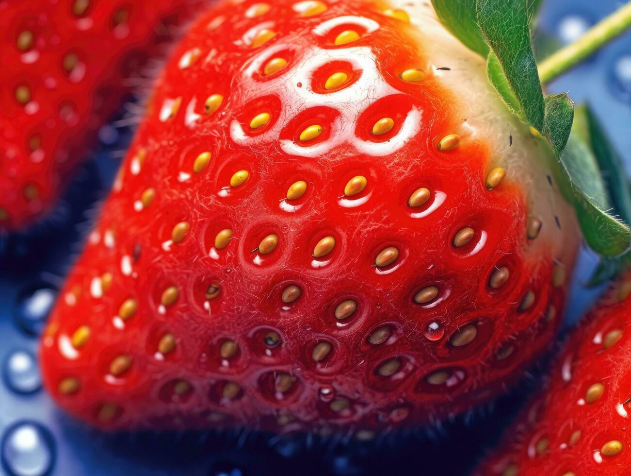 vivace e colorato acquerello illustrazione di un' fragola, generativo ai foto