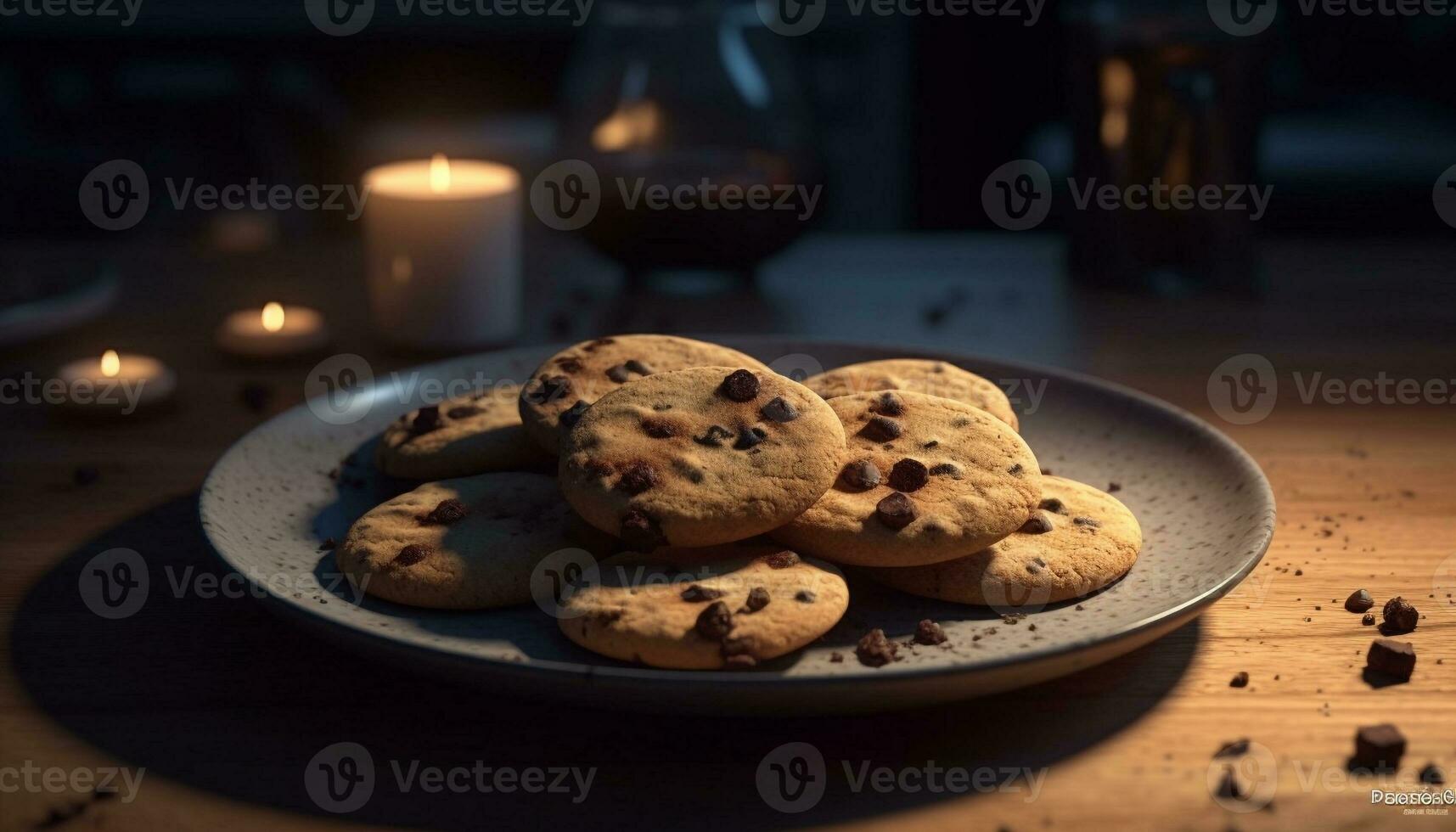 fatti in casa cioccolato patata fritta biscotti su rustico tavolo generato di ai foto