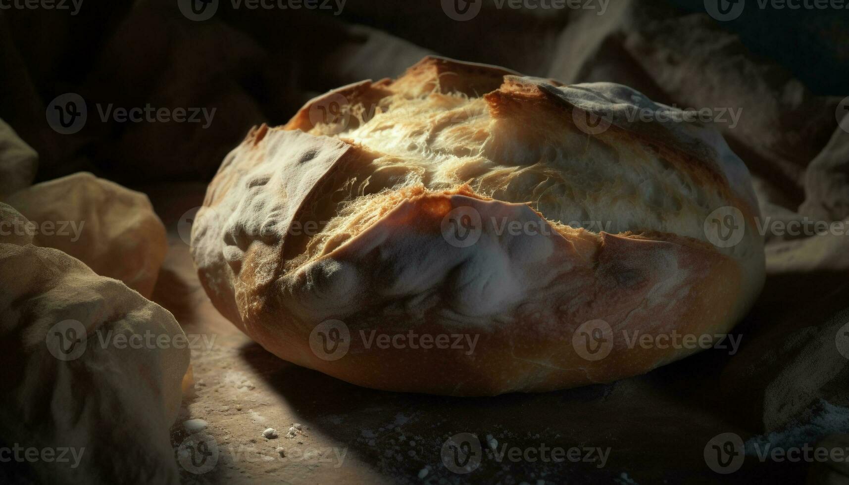 appena al forno pane, un' sano pasto infatti generato di ai foto