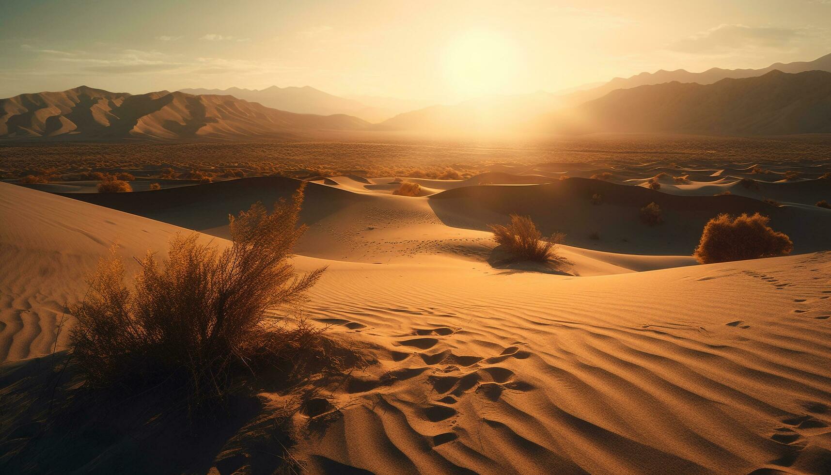 increspato sabbia dune nel arido Africa, maestoso bellezza generato di ai foto