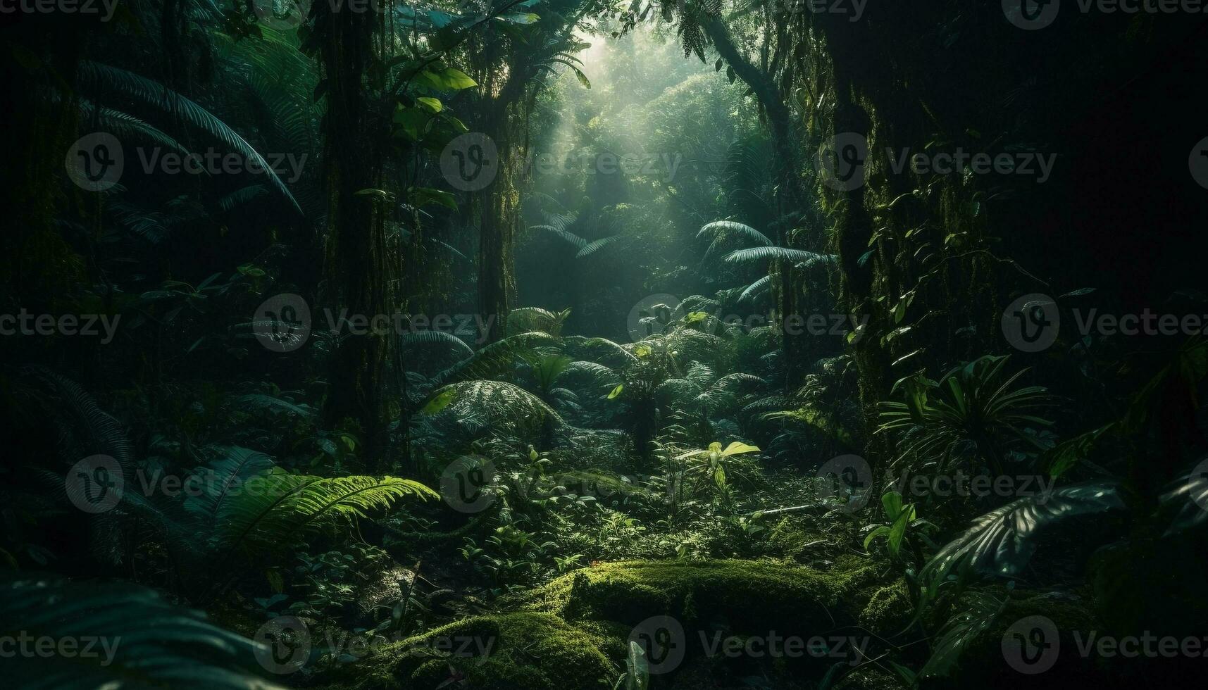 in profondità subacqueo mistero tropicale foresta pluviale spaventoso bellezza generato di ai foto