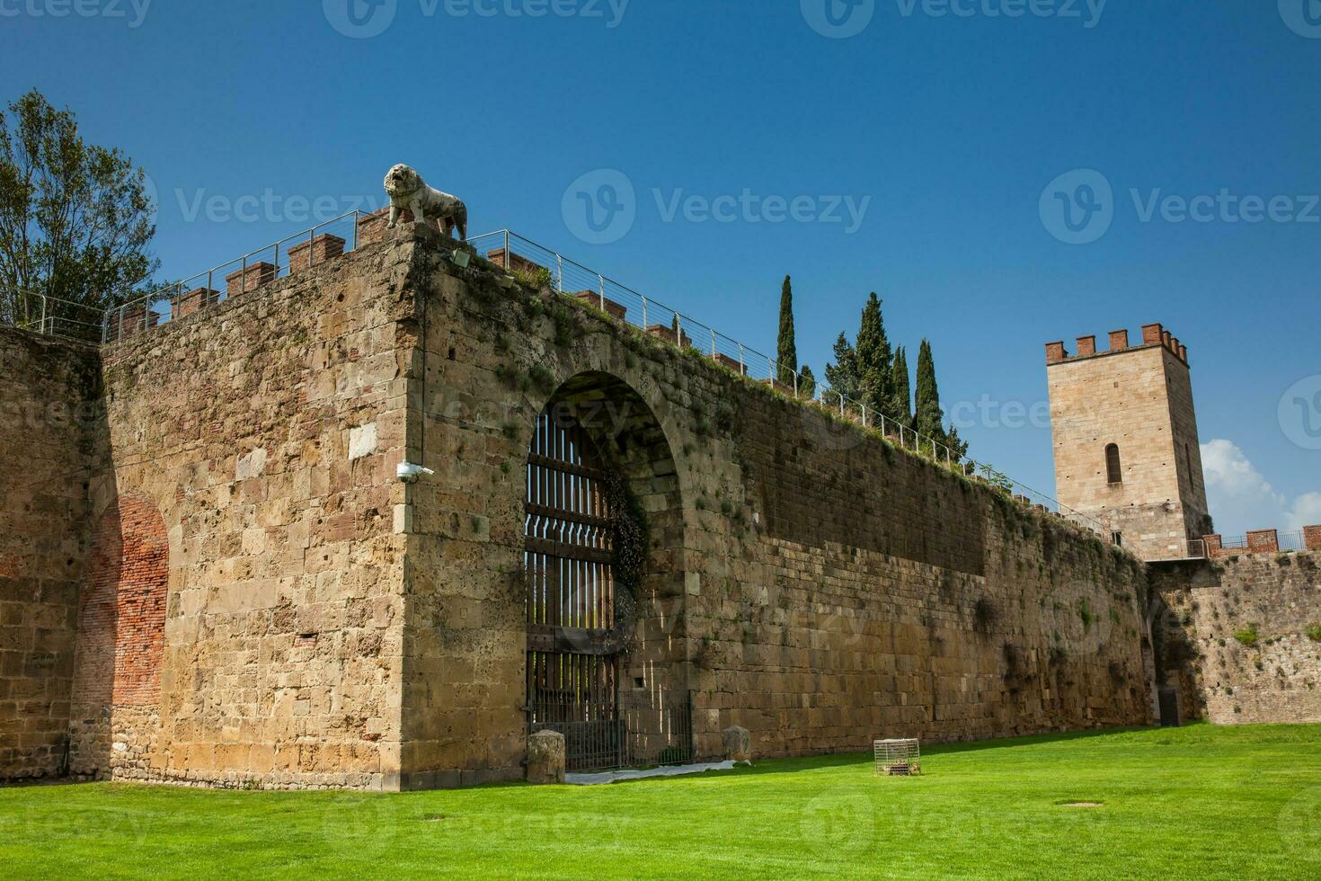 cancello di il Leone e il santo Maria Torre a il antico muri di pisa foto