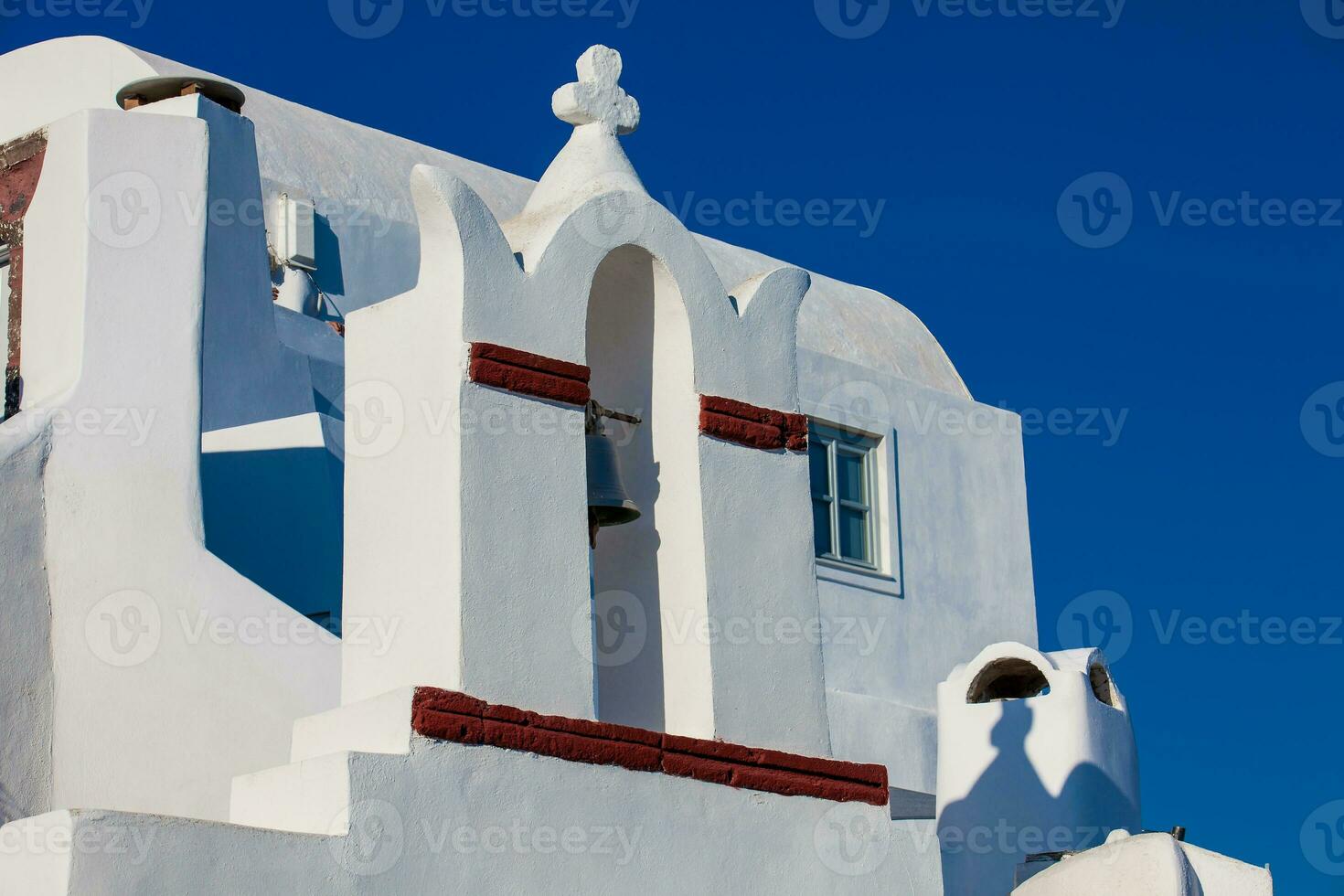 tradizionale architettura di il chiese di il Oia città nel santorini isola foto