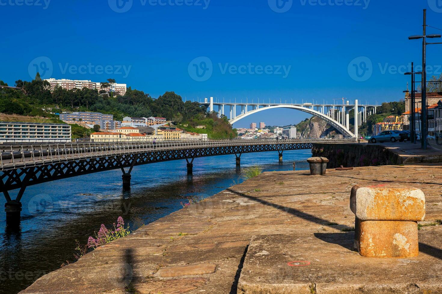 Visualizza di il cais Das Pedras viadotto nel porto foto