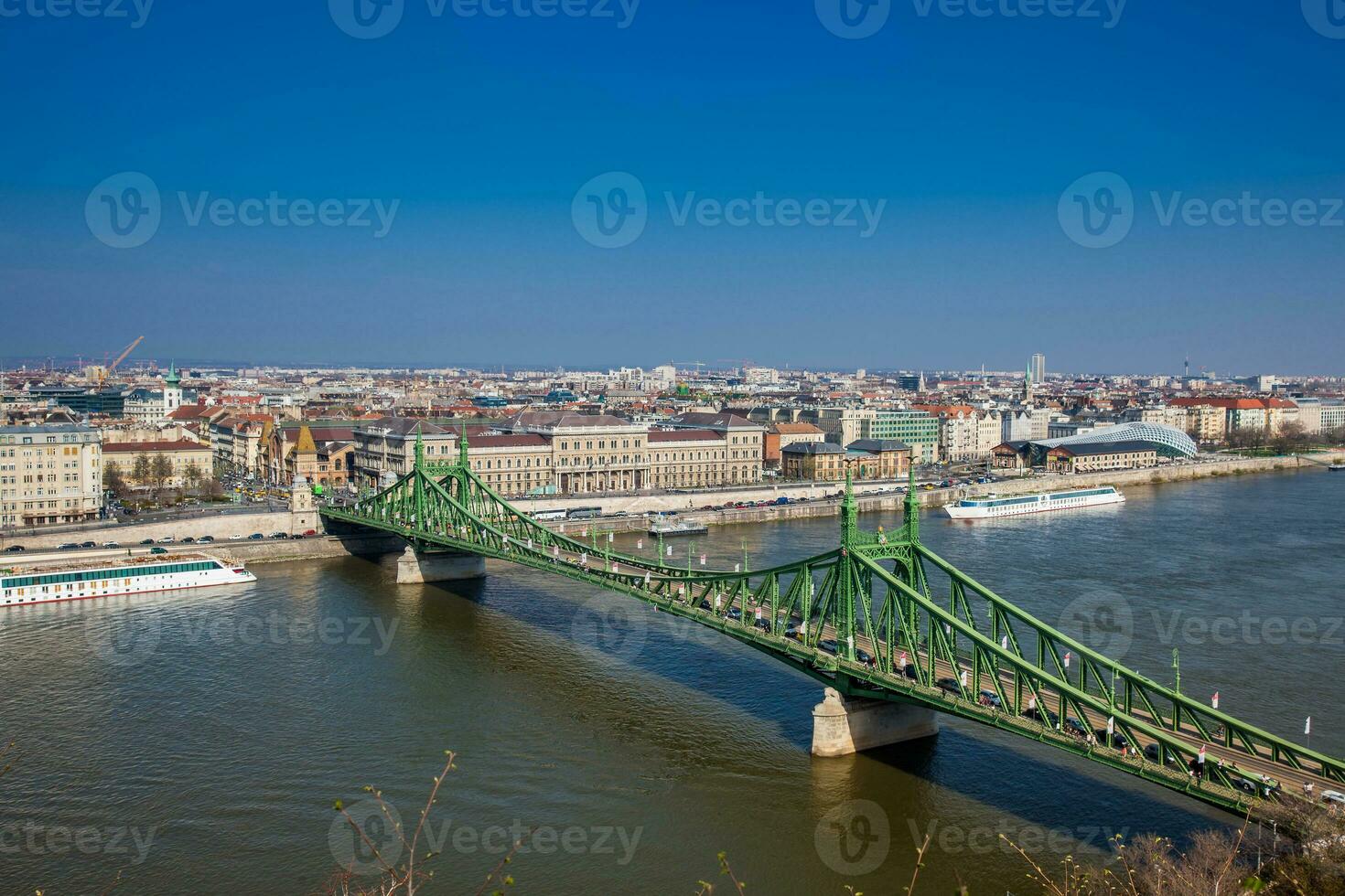 libertà ponte o la libertà ponte al di sopra di il Danubio fiume nel budapest foto
