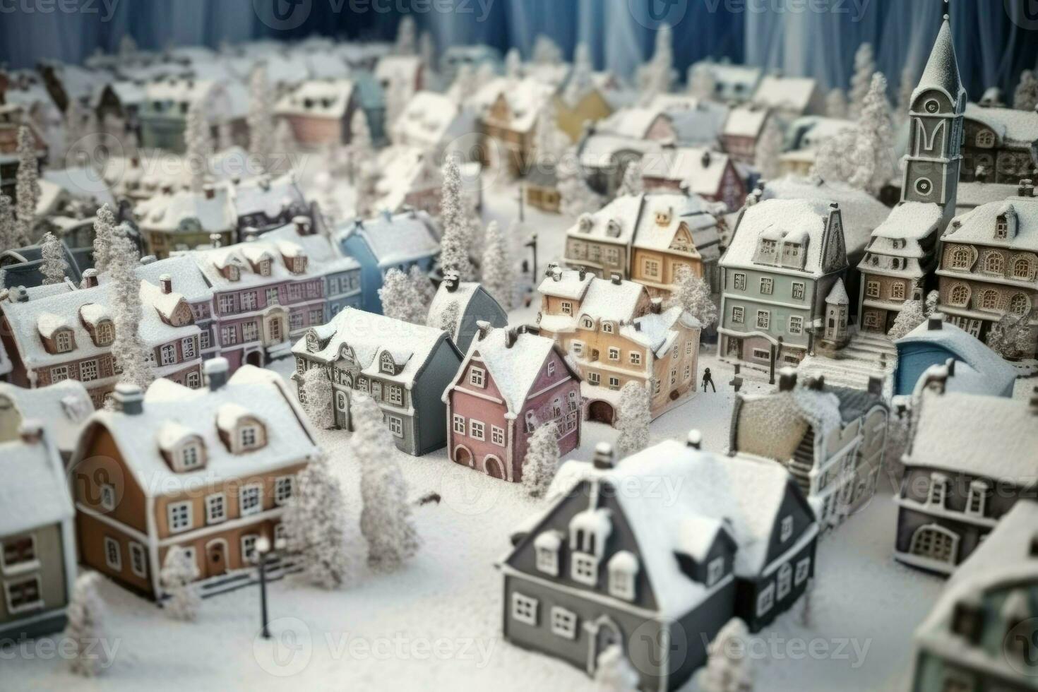 inverno villaggio neve modello. creare ai foto