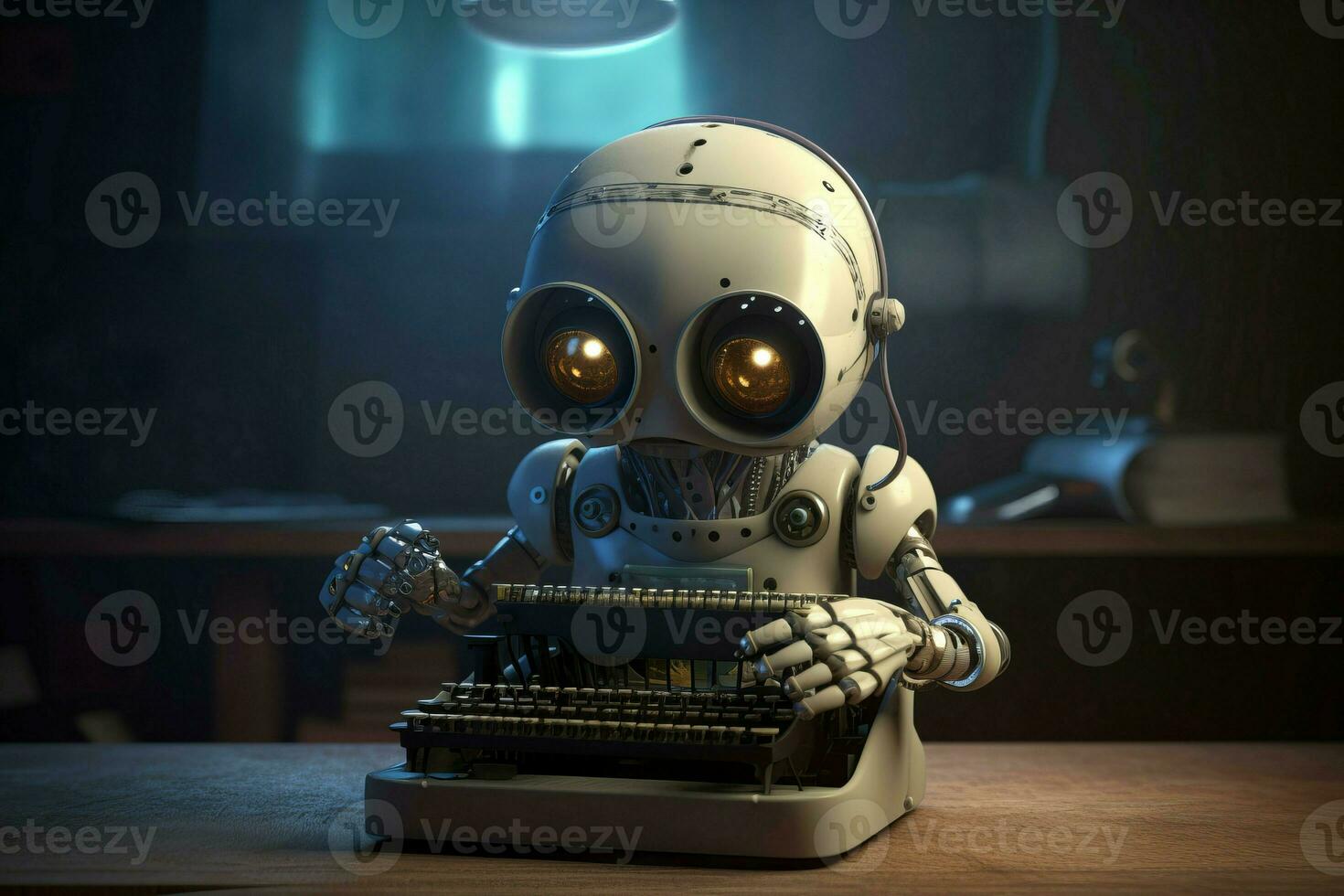 retrò robot macchina da scrivere opera. creare ai foto