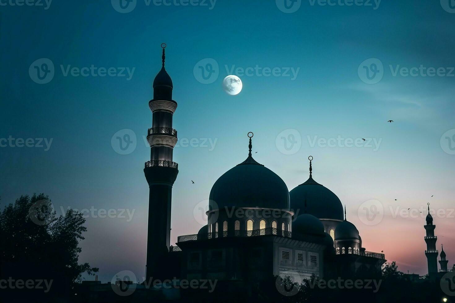 moschea sera cielo. creare ai foto