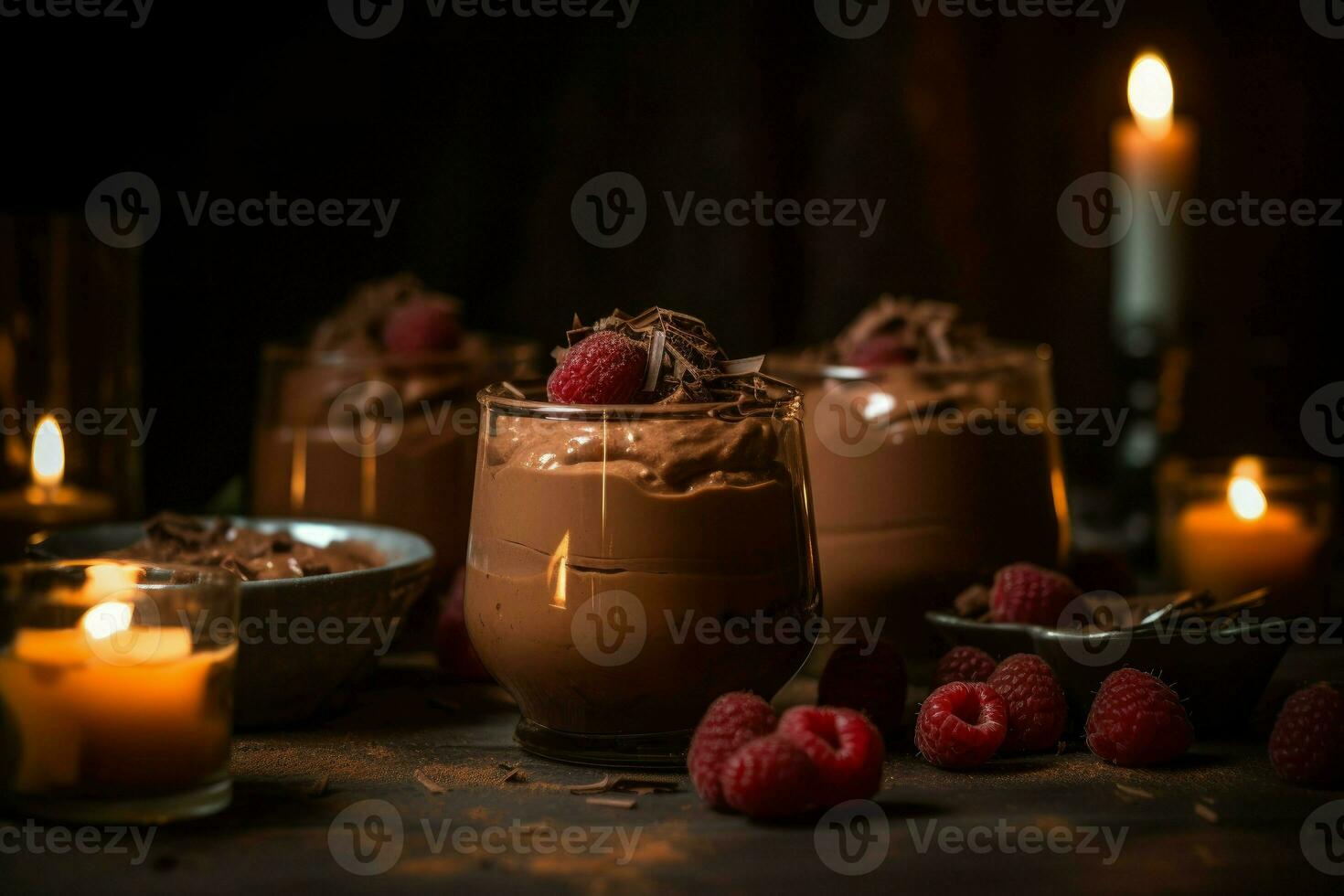 cioccolato mousse. creare ai foto