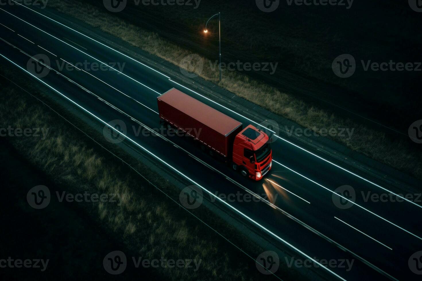 camion autostrada superiore Visualizza. creare ai foto