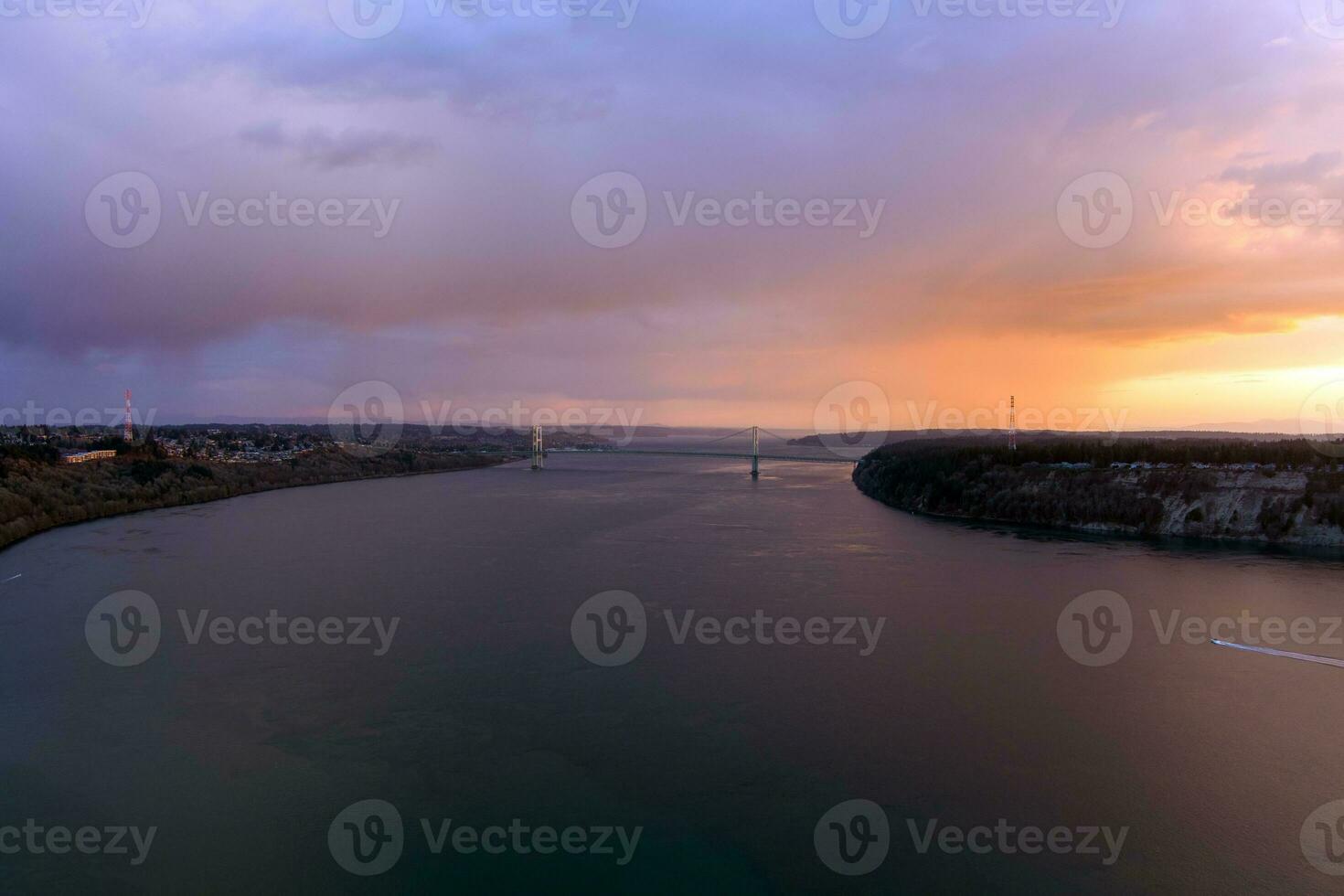 il tacoma Narrows a tramonto foto