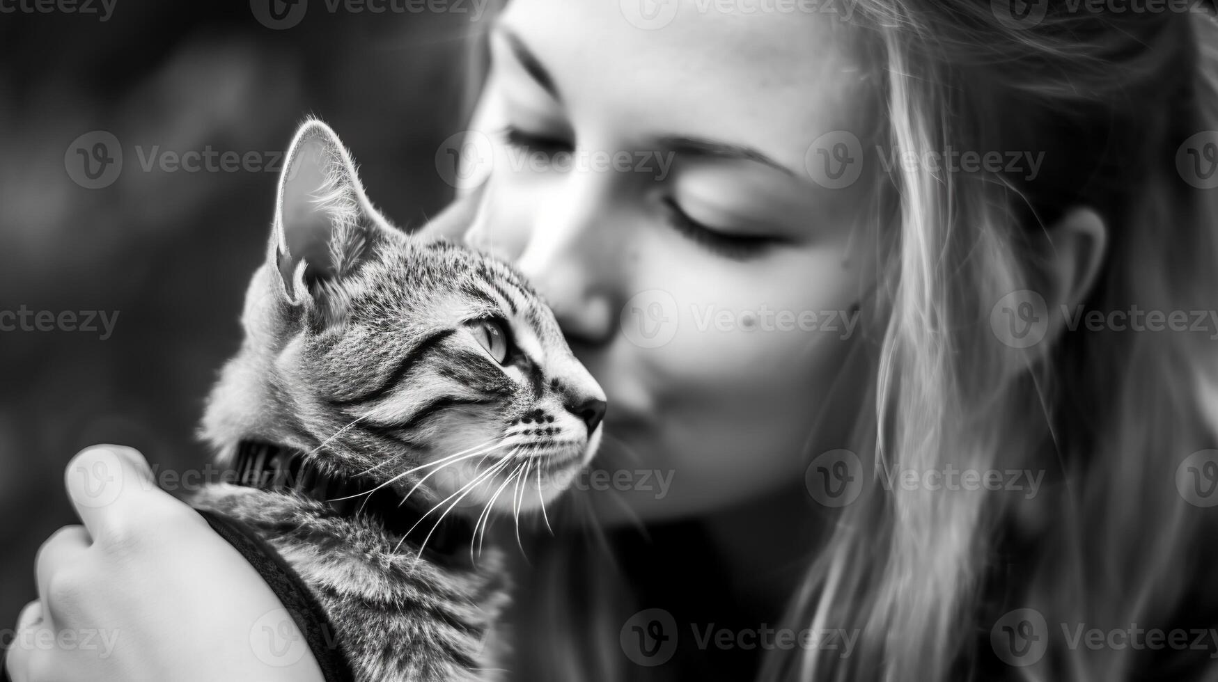 tenero gatto coccolare. carino delicato gattino. generato ai. foto