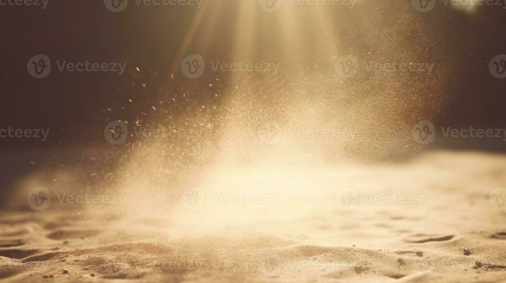 polvere particelle spruzzato di il vento. sabbia su il terra o polvere su il pavimento. generativo ai. foto