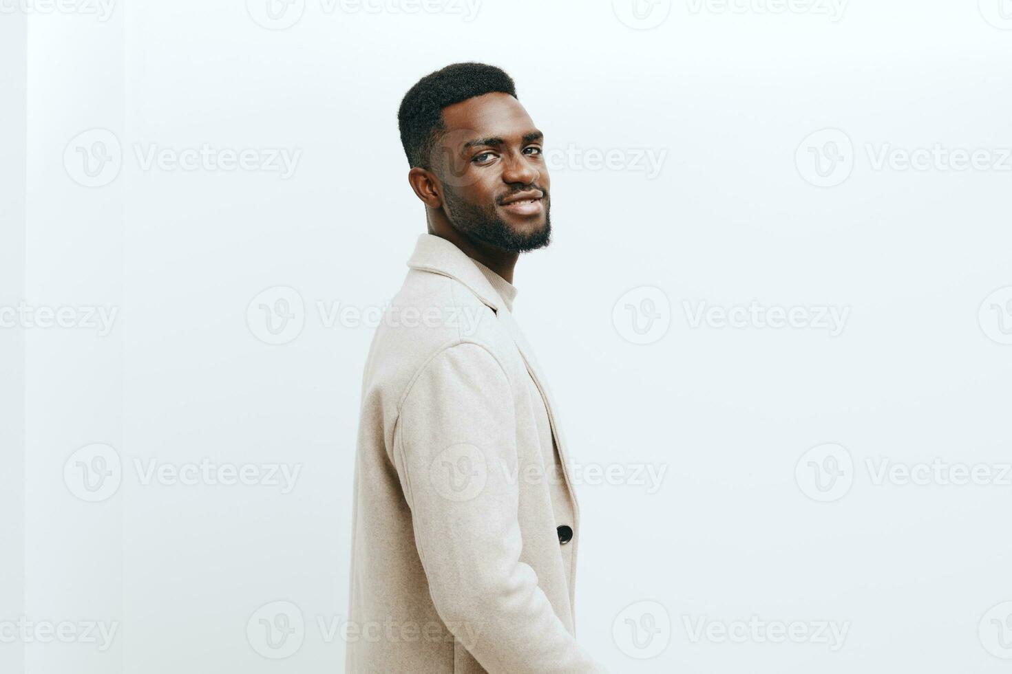grigio uomo sfondo africano tipo ritratto africano moda in posa americano americano espressione nero foto