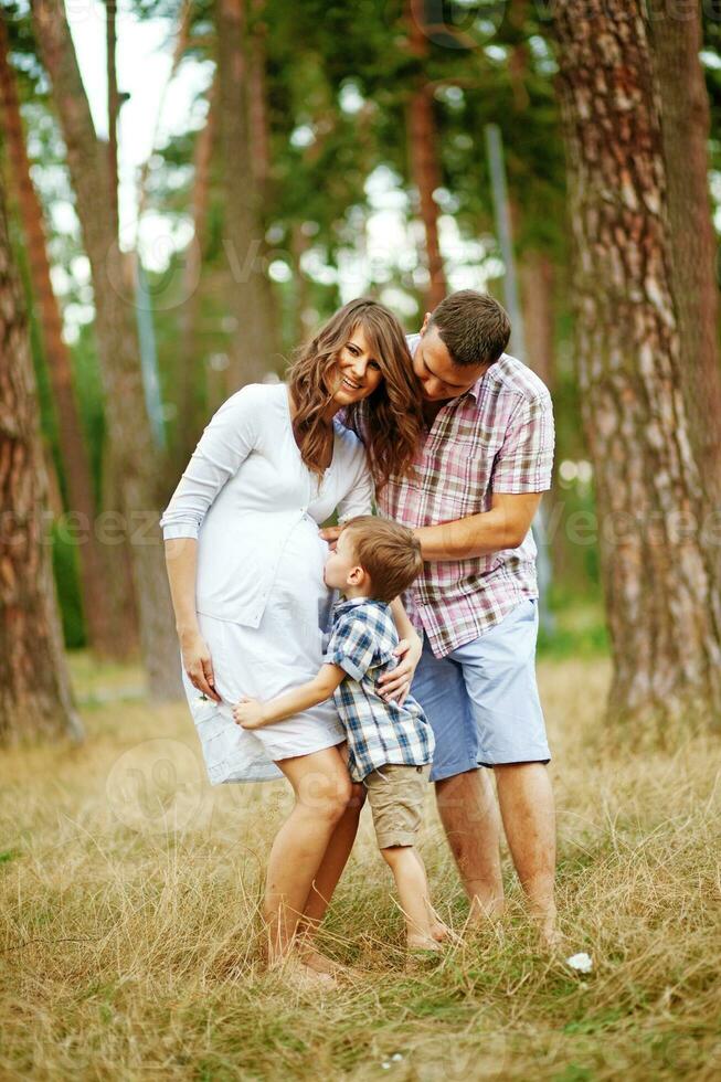 bellissimo famiglia nel il parco foto