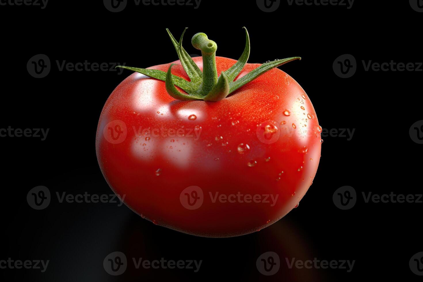 vicino su macro maturo pomodoro ai generato foto