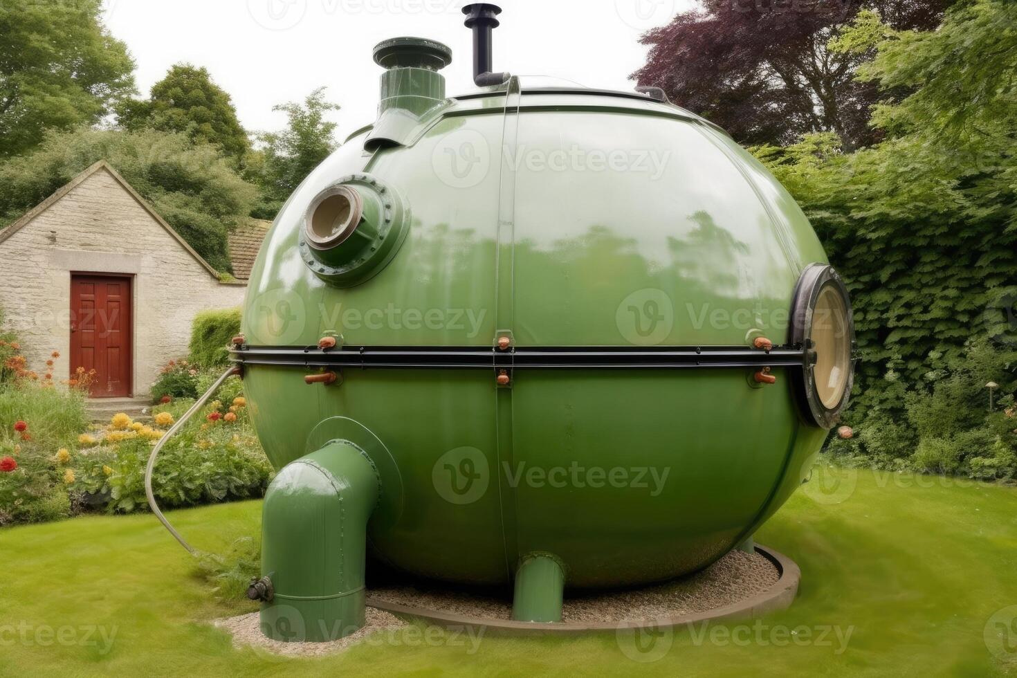 grande acqua serbatoio serbatoio nel giardino. generativo ai foto