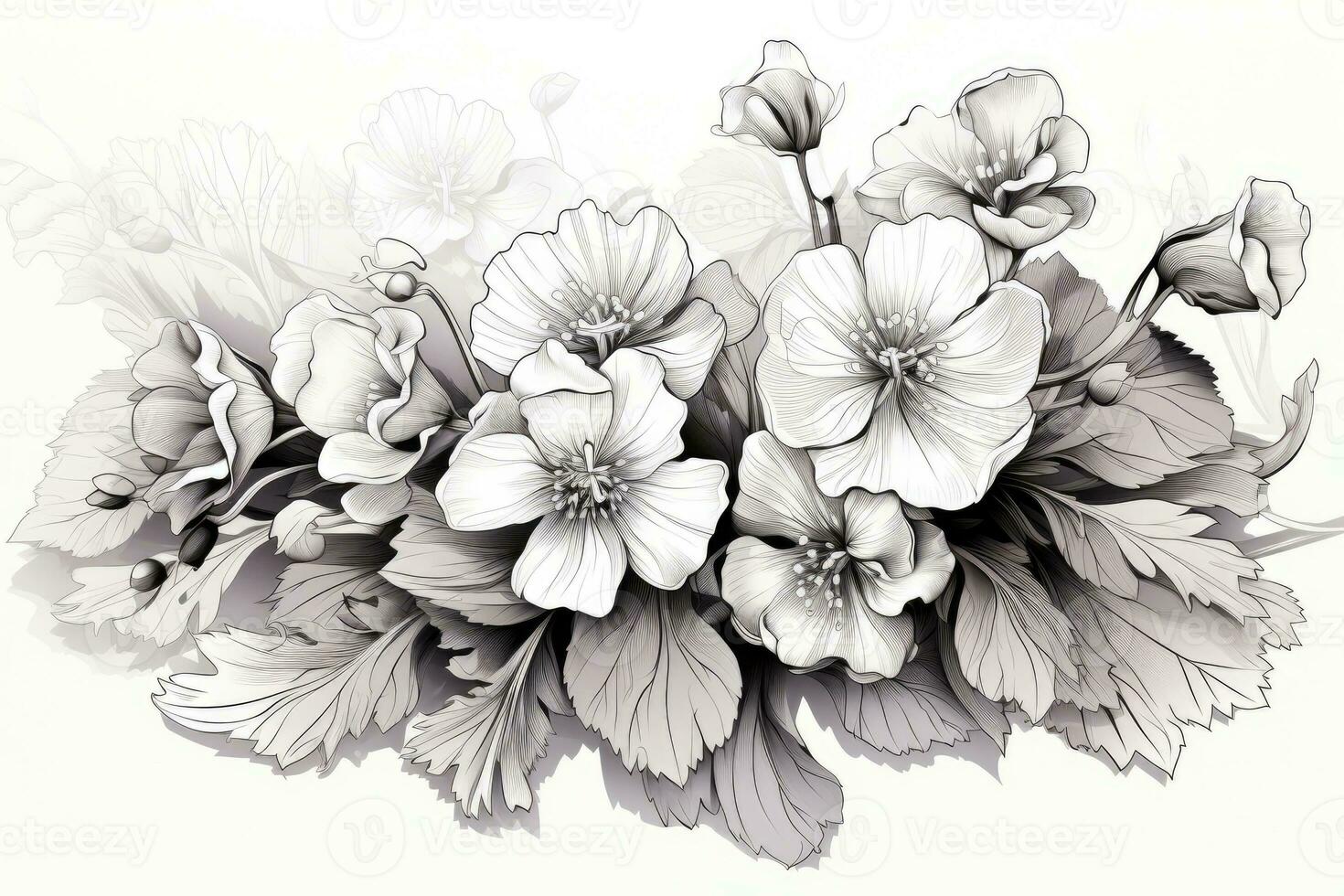 fiore con foglia isolato su bianca sfondo. generativo ai foto