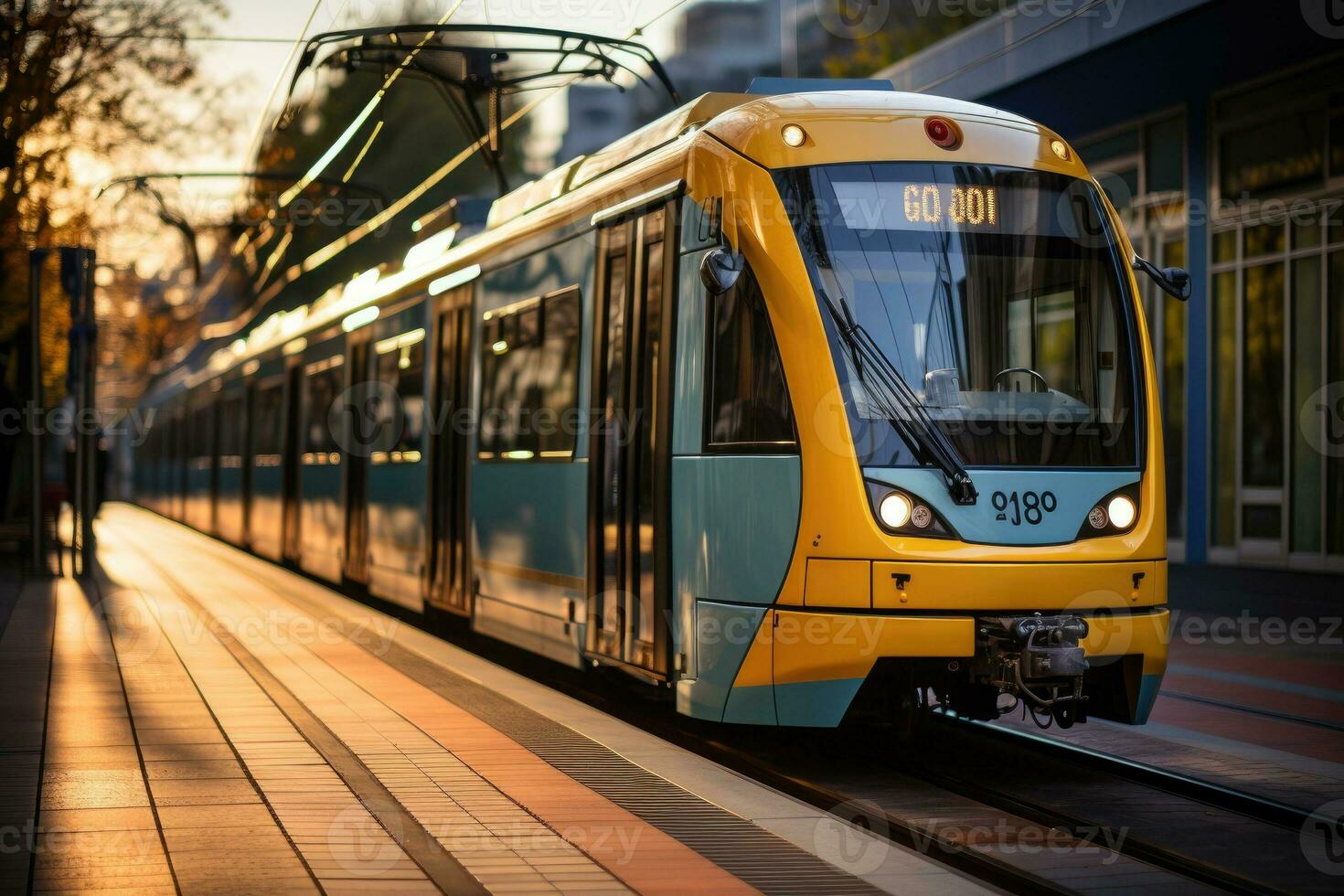 pubblico mezzi di trasporto si adatta per il ecologico esigenze di il nuovo urbano mobilità. generativo ai foto