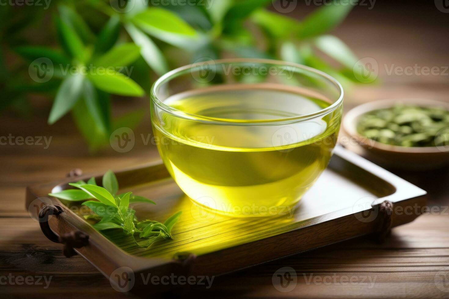 bicchiere di verde tè foto