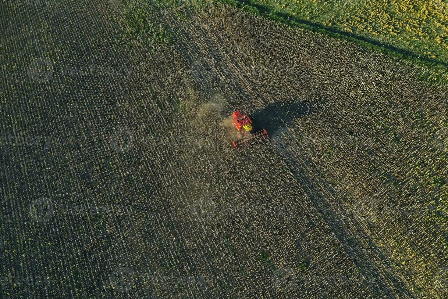 mietitore nel pampa campagna, aereo Visualizza, la pampa Provincia, argentina. foto