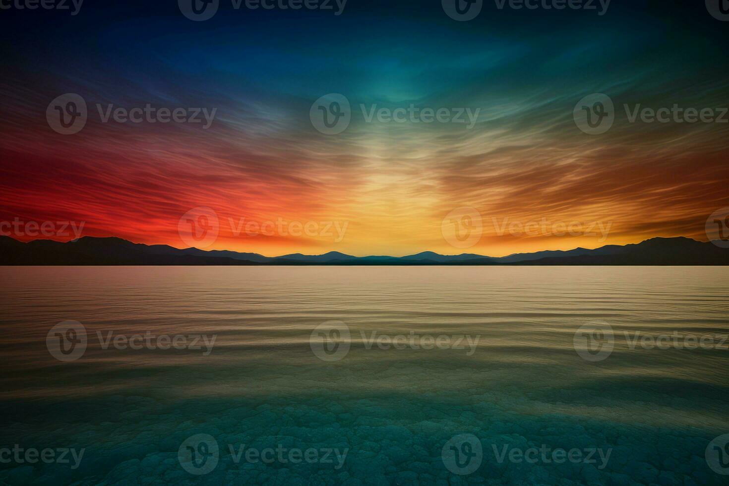 lago tramonto Visualizza. creare ai foto