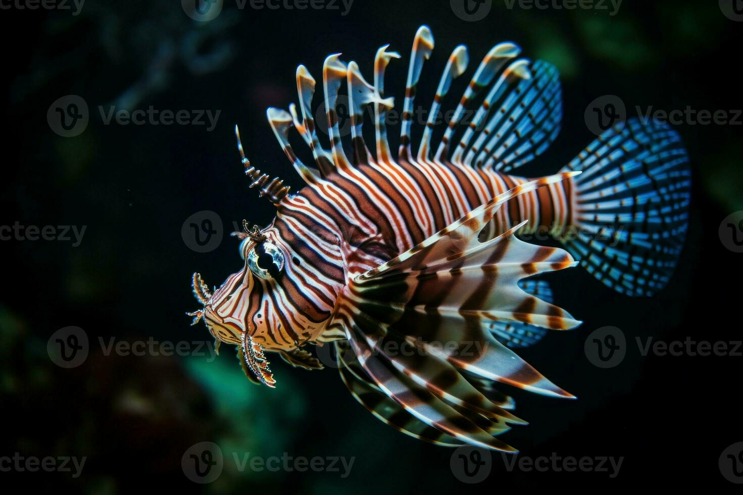 oceano pesce leone. creare ai foto