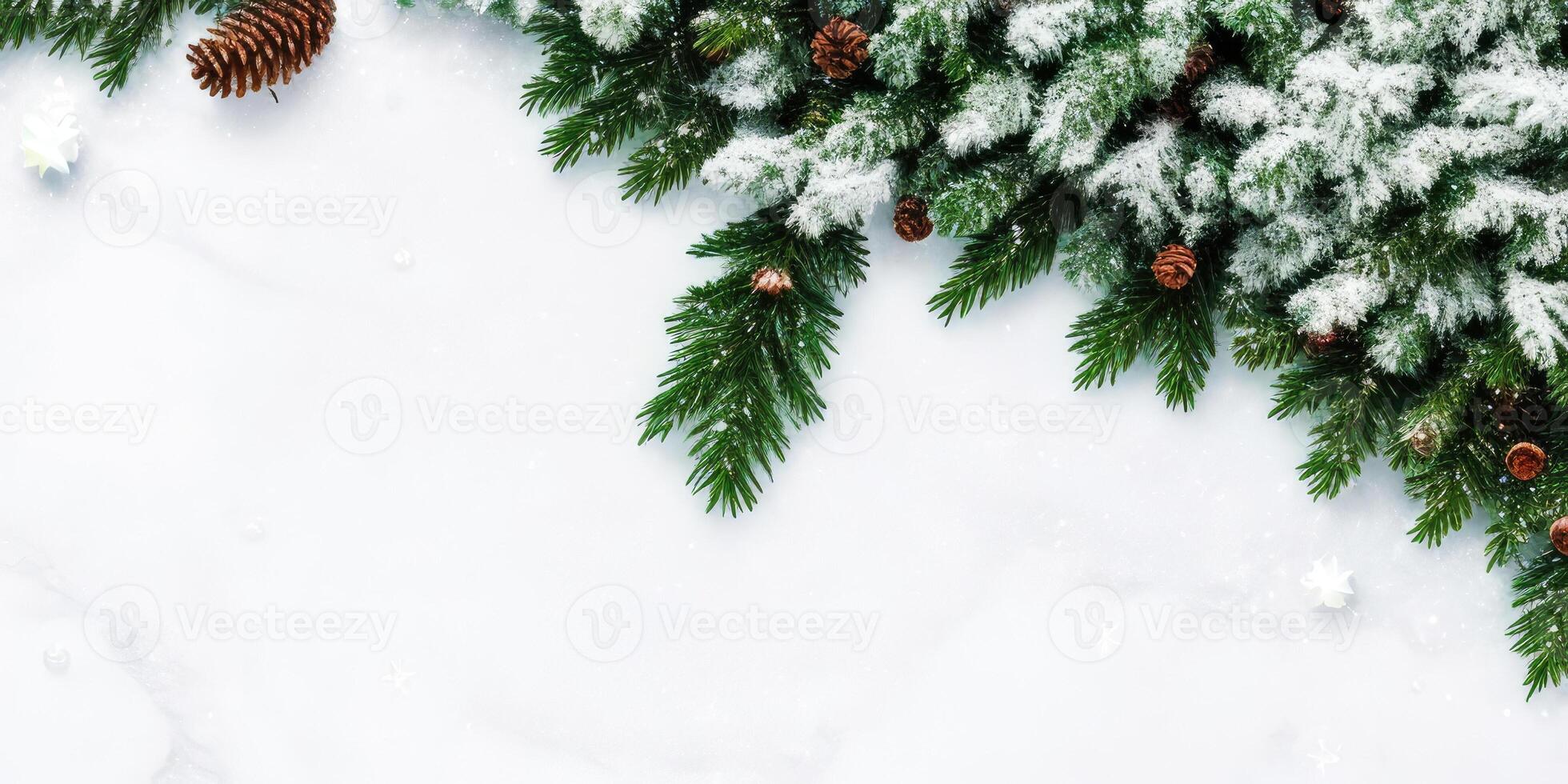 Natale albero rami e ornamenti isolato su bianca sfondo, generativo ai. foto