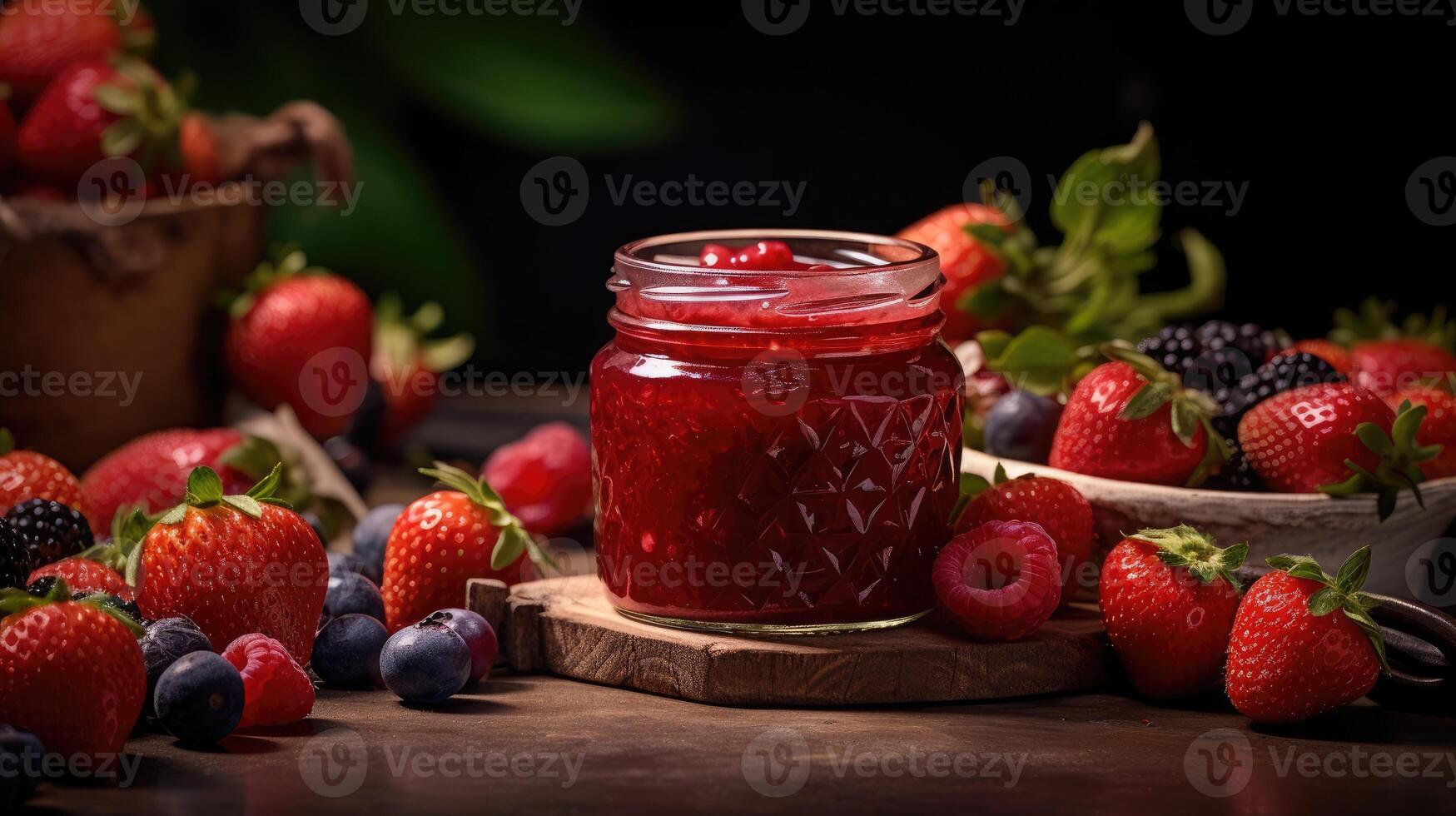 fragola marmellata ai generato foto