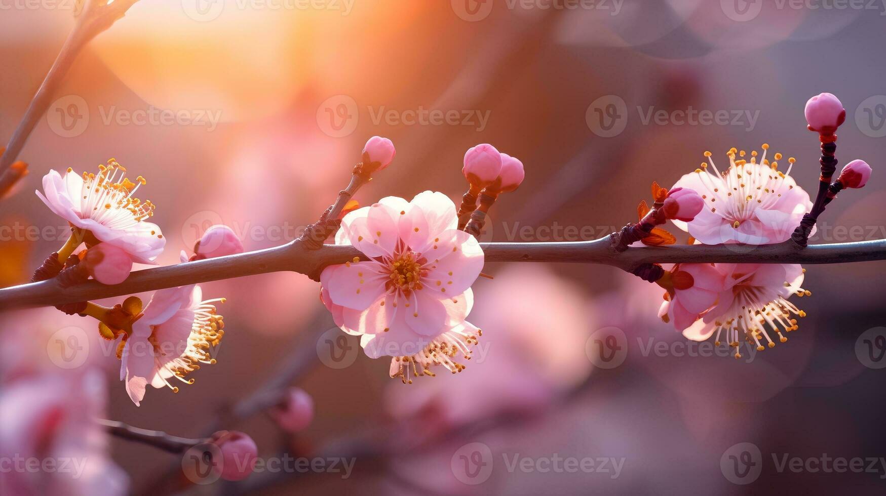 un' vicino su sakura albero ai generato foto