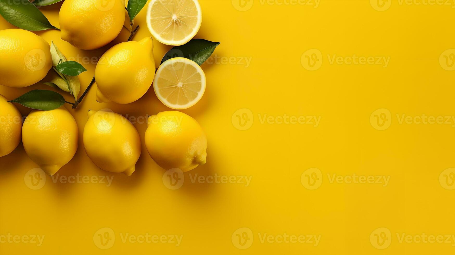 Limone su giallo sfondo ai generato foto