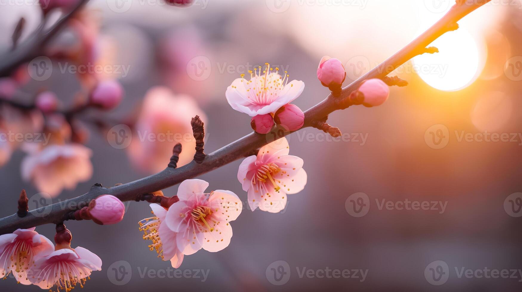 un' vicino su sakura albero ai generato foto