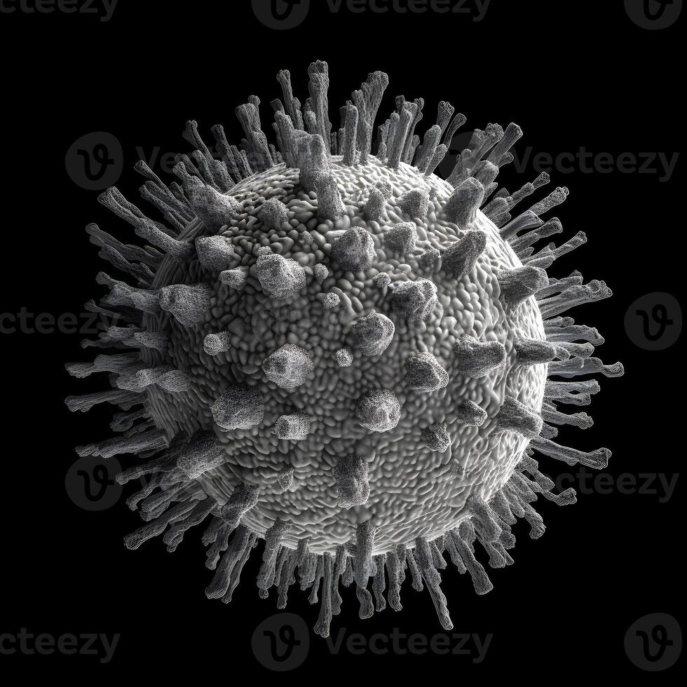 covid19 virus . elettrone microscopico Visualizza . creato di generativo ai . foto