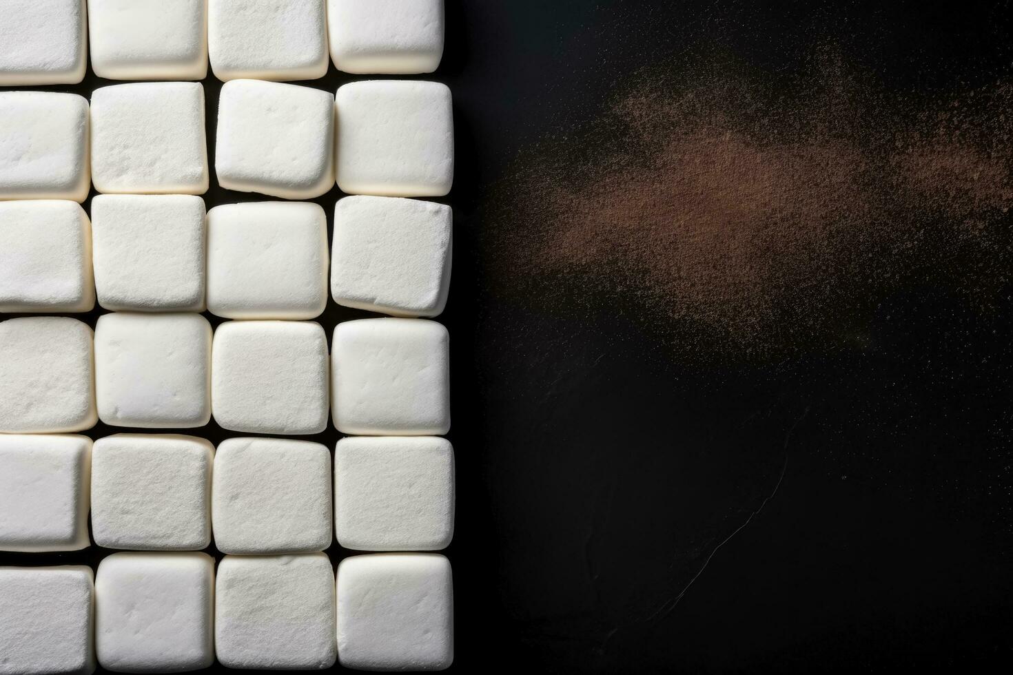 delizioso marshmallows buio sfondo con vuoto spazio per testo foto