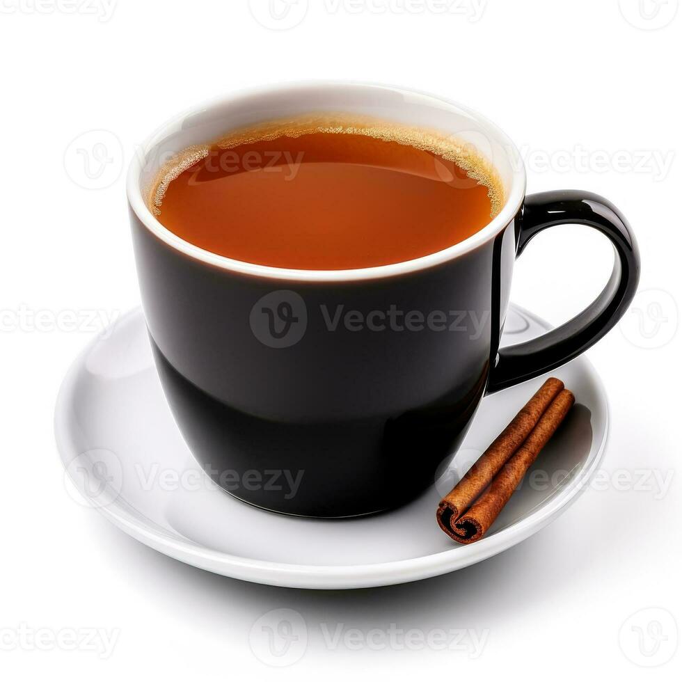 caramello Mela Cedro nel un' nero tazza isolato su bianca sfondo foto
