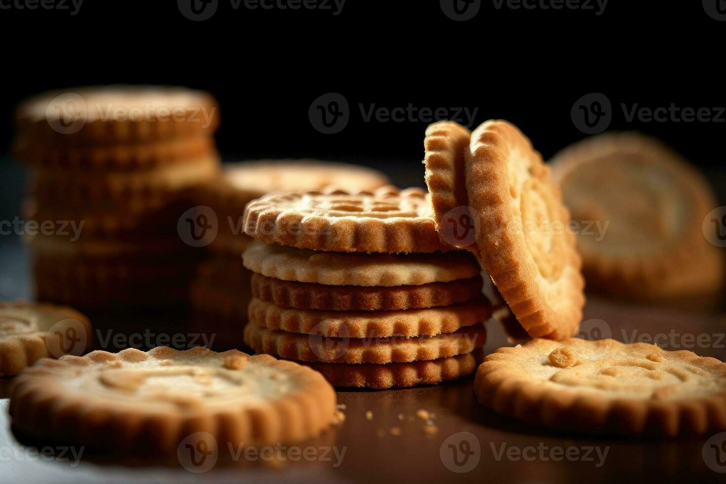 azione foto di biscotto rotolo cibo fotografia studio ai generato
