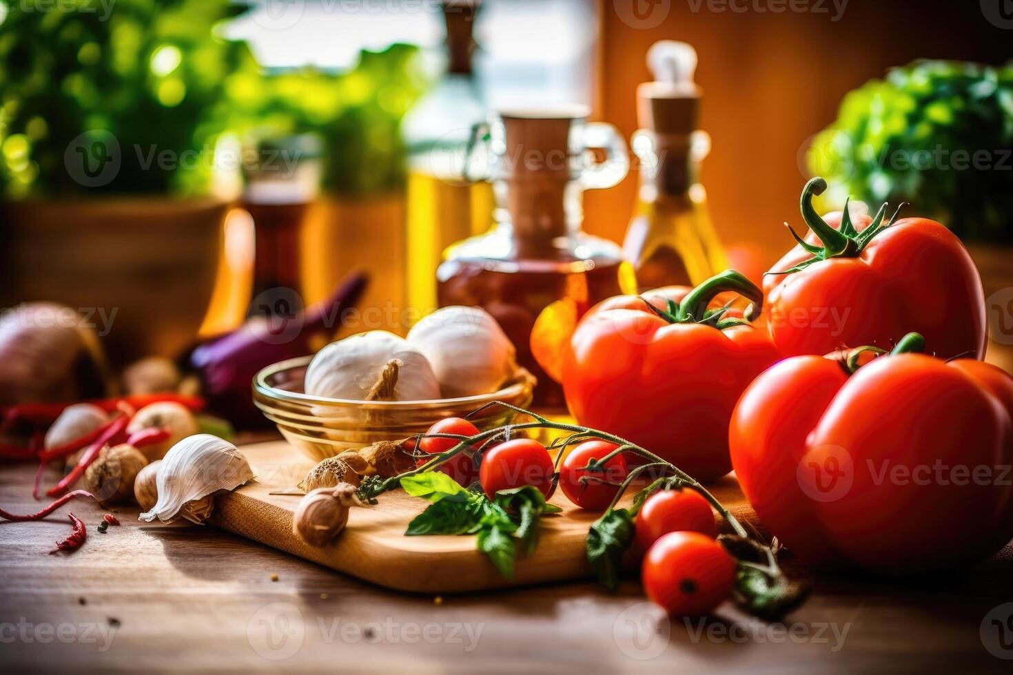 cucina nel il cucina cibo fotografia ai generato foto