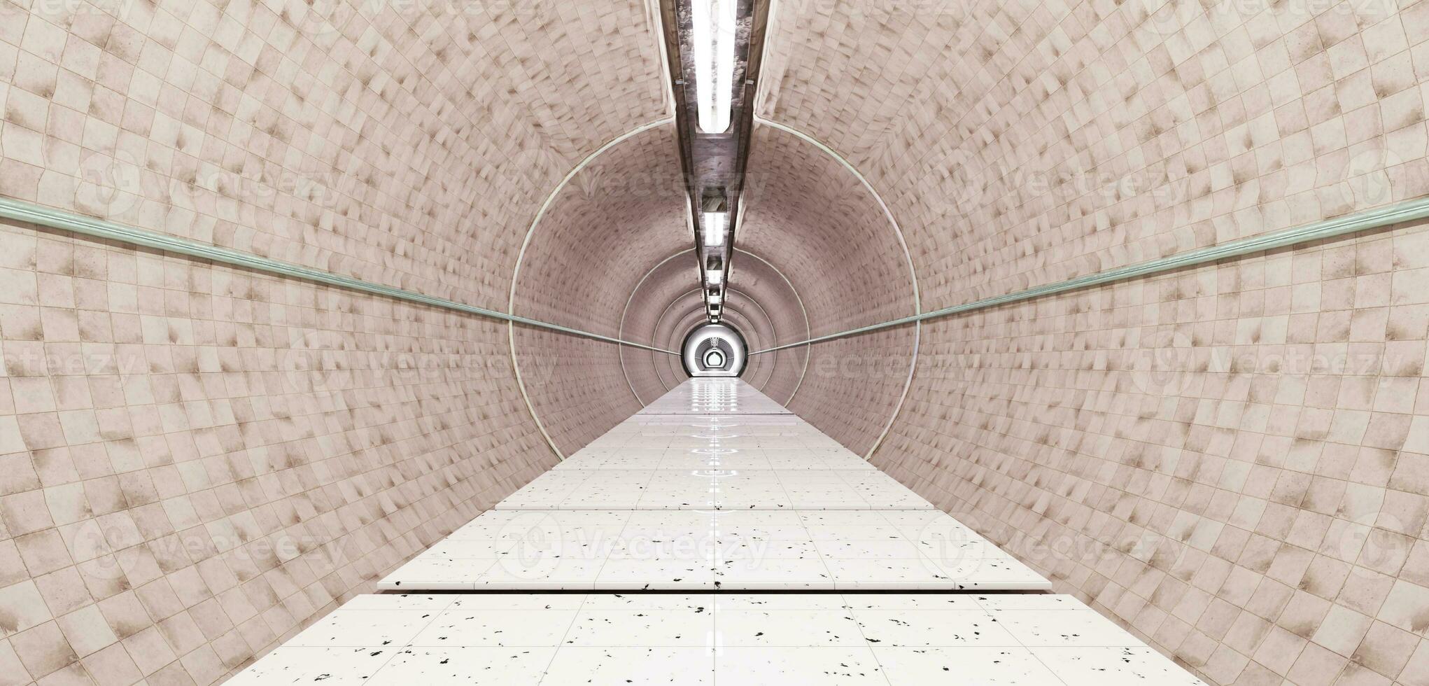 hyperloop tubo tecnologia moderno neon leggero mostrare camera sci fi neon laser leggero scena tunnel navicella spaziale vuoto tunnel scienza finzione 3d illustrazione foto
