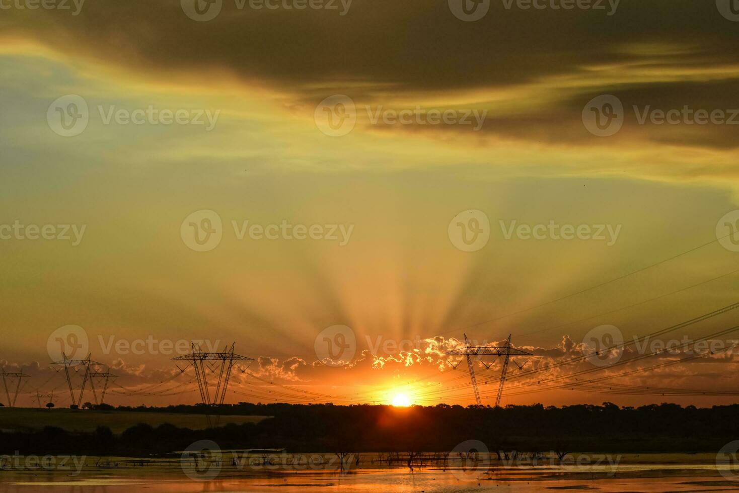 bellissimo tramonto Visualizza nel las pampa, argentina foto